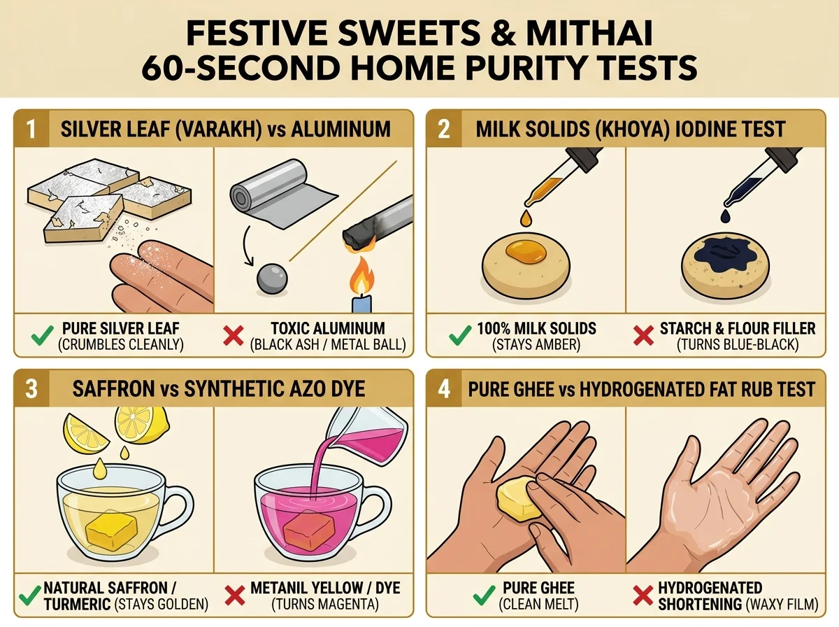Festive Sweets & Mithai 60-Second Home Purity Tests Infographic