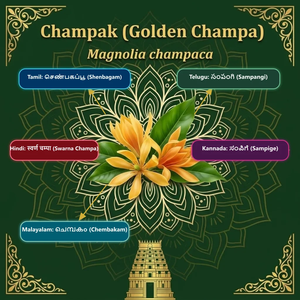 Champak (Golden Champa) — Shenbagam · Sampangi · Swarna Champa · Sampige · Chembakam