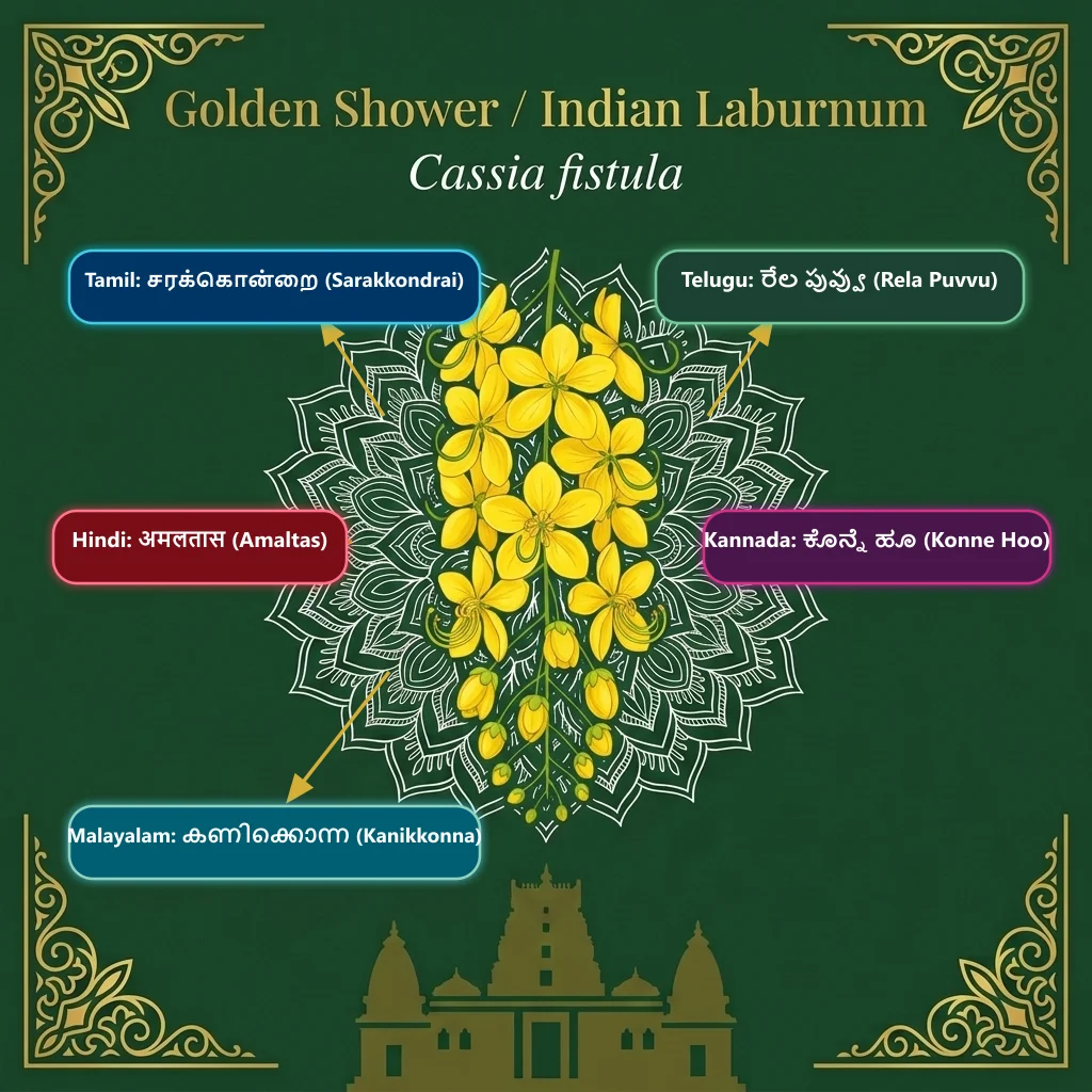 Golden Shower — Sarakkondrai · Rela Puvvu · Amaltas · Konne Hoo · Kanikkonna