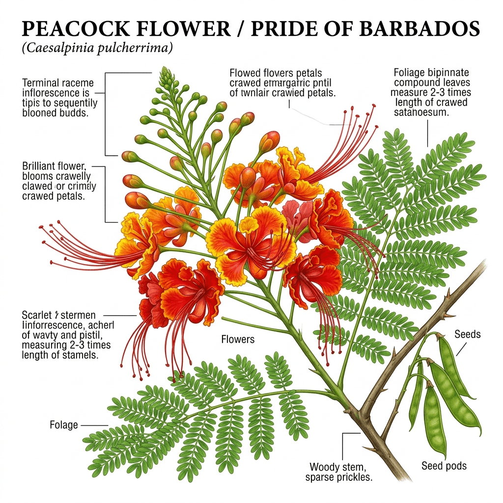 Peacock Flower (Caesalpinia) Identification Guide