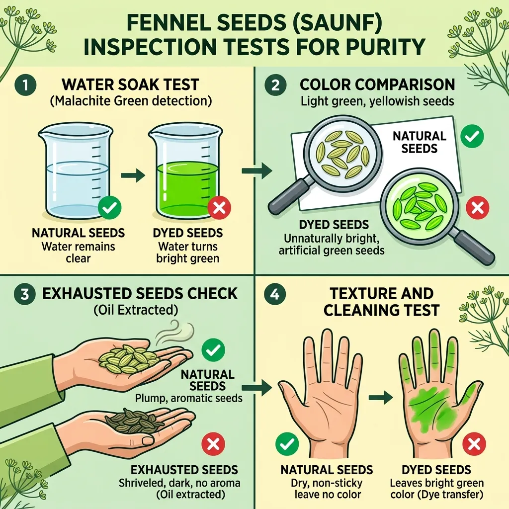 Fennel Seeds (Saunf) Purity & Dye Audit