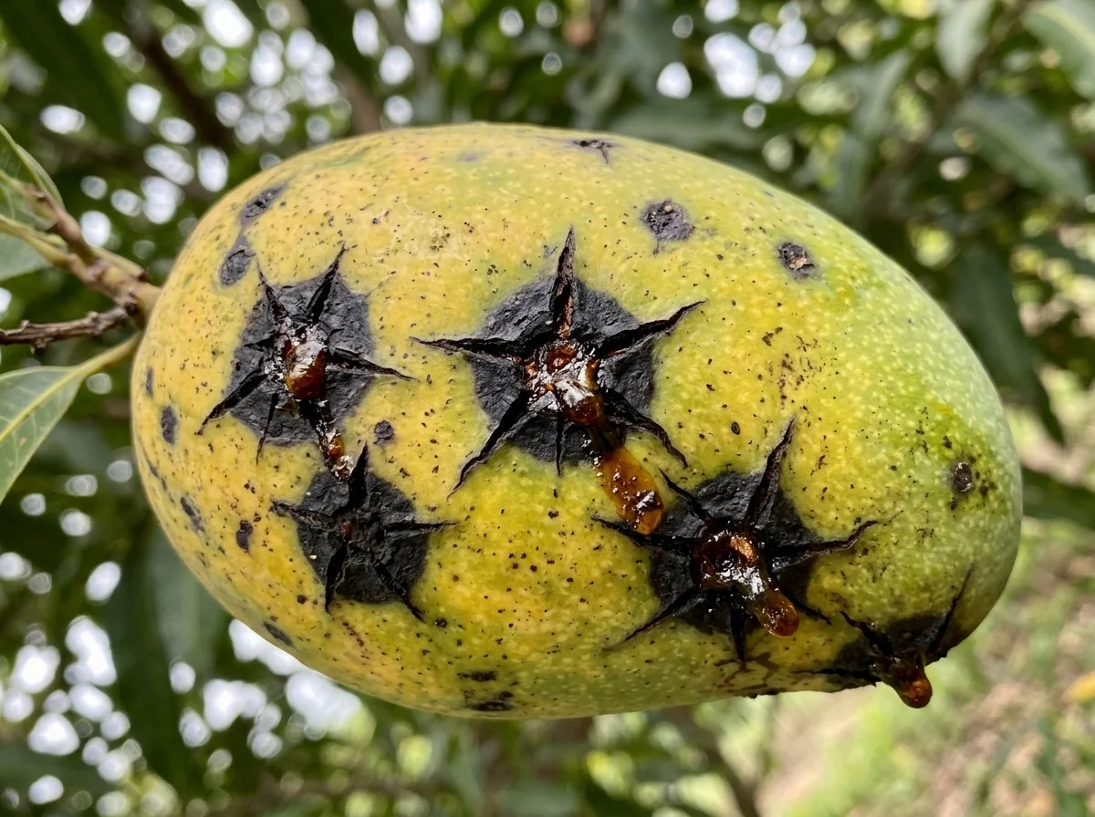 Bacterial Black Spot Canker on Mango Fruit
