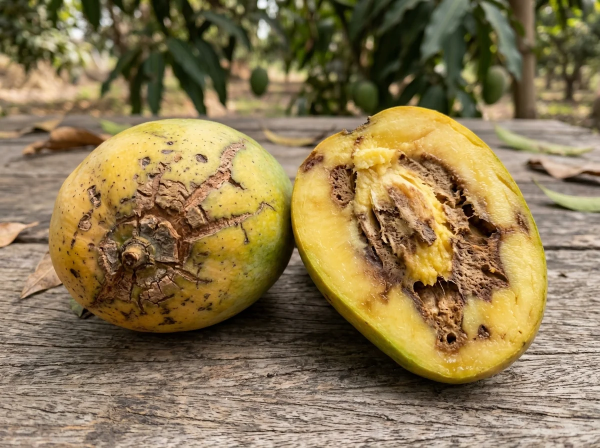 Boron Deficiency Fruit Splitting and Internal Necrosis on Mango