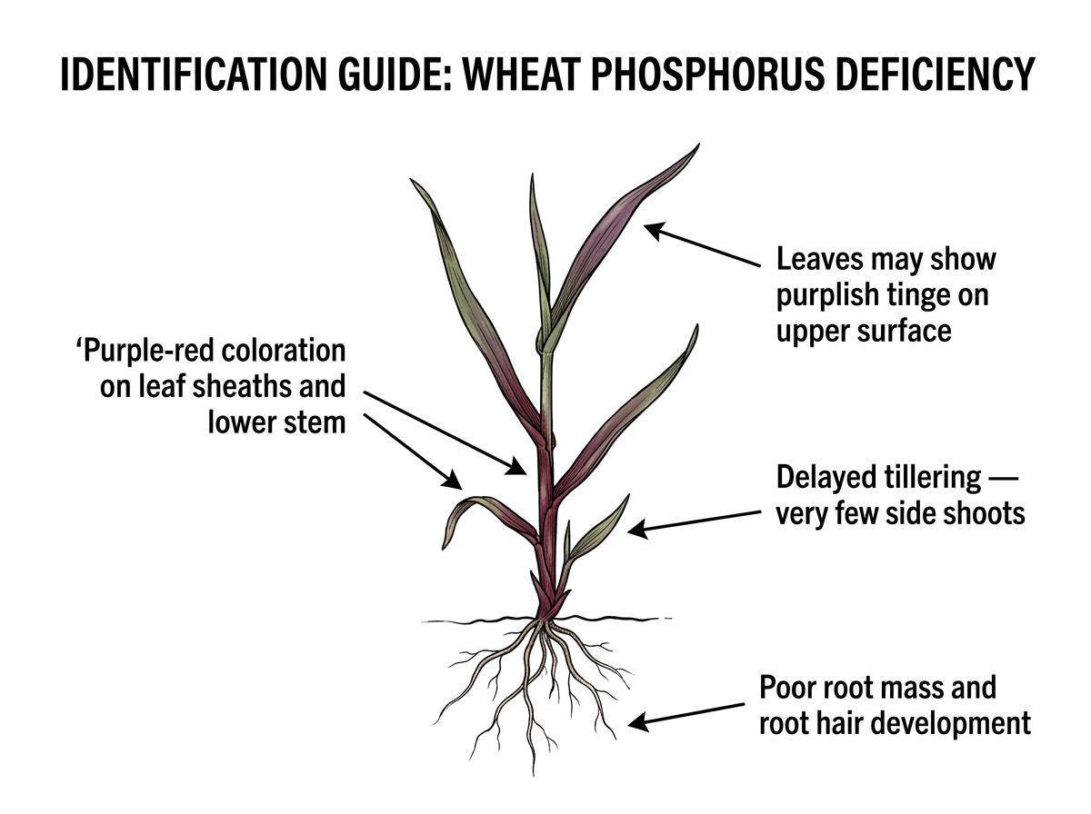 Phosphorus Deficiency identification guide illustration