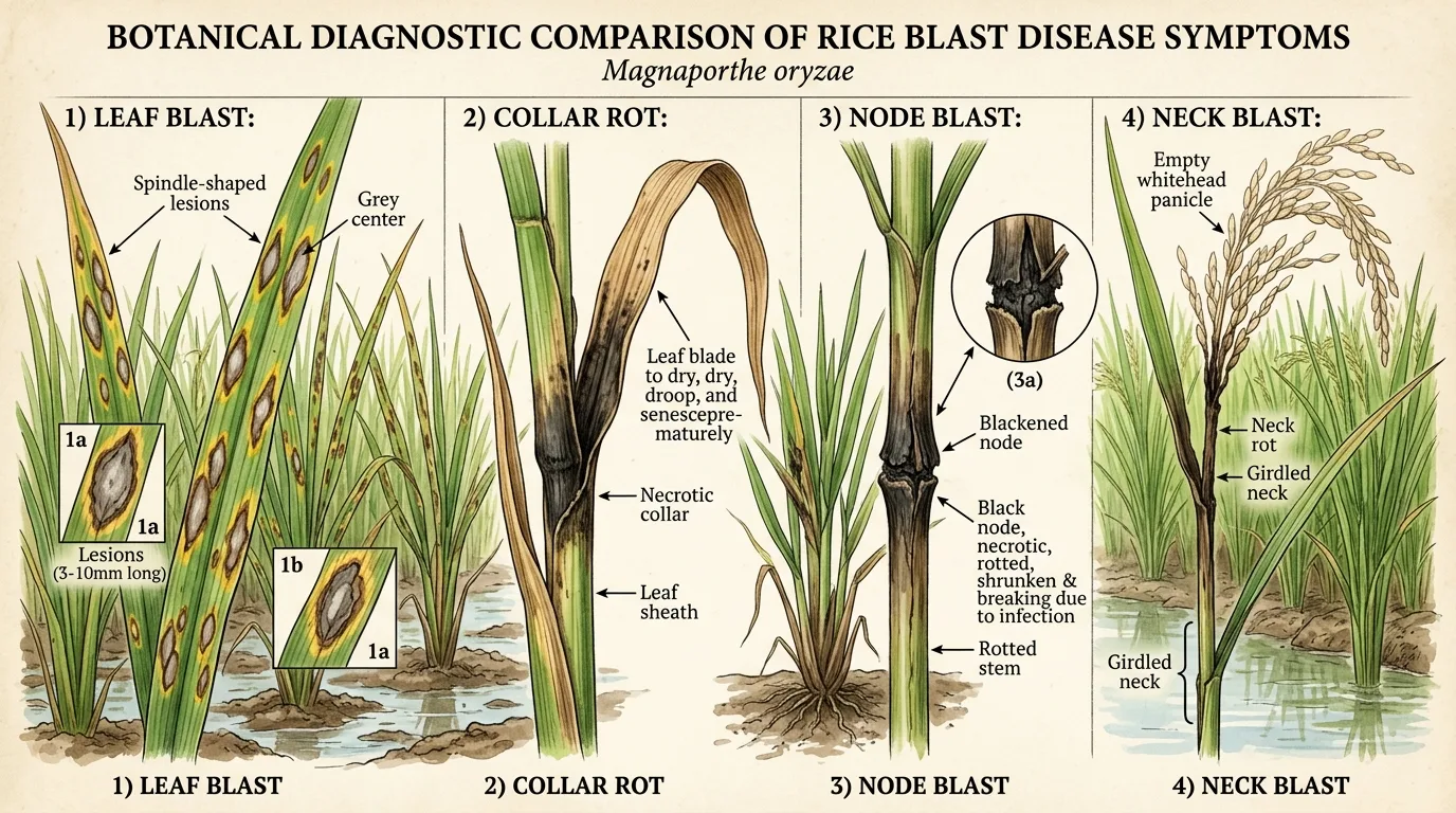 Rice Blast Diagnostic Lesions & Neck Blast