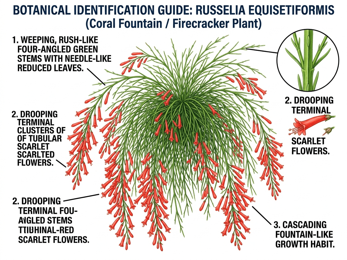 Russelia (Coral Fountain) Identification Guide