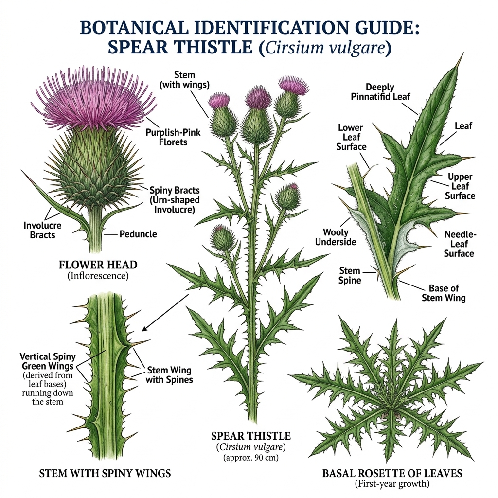 Spear Thistle (Bull Thistle) Identification Guide