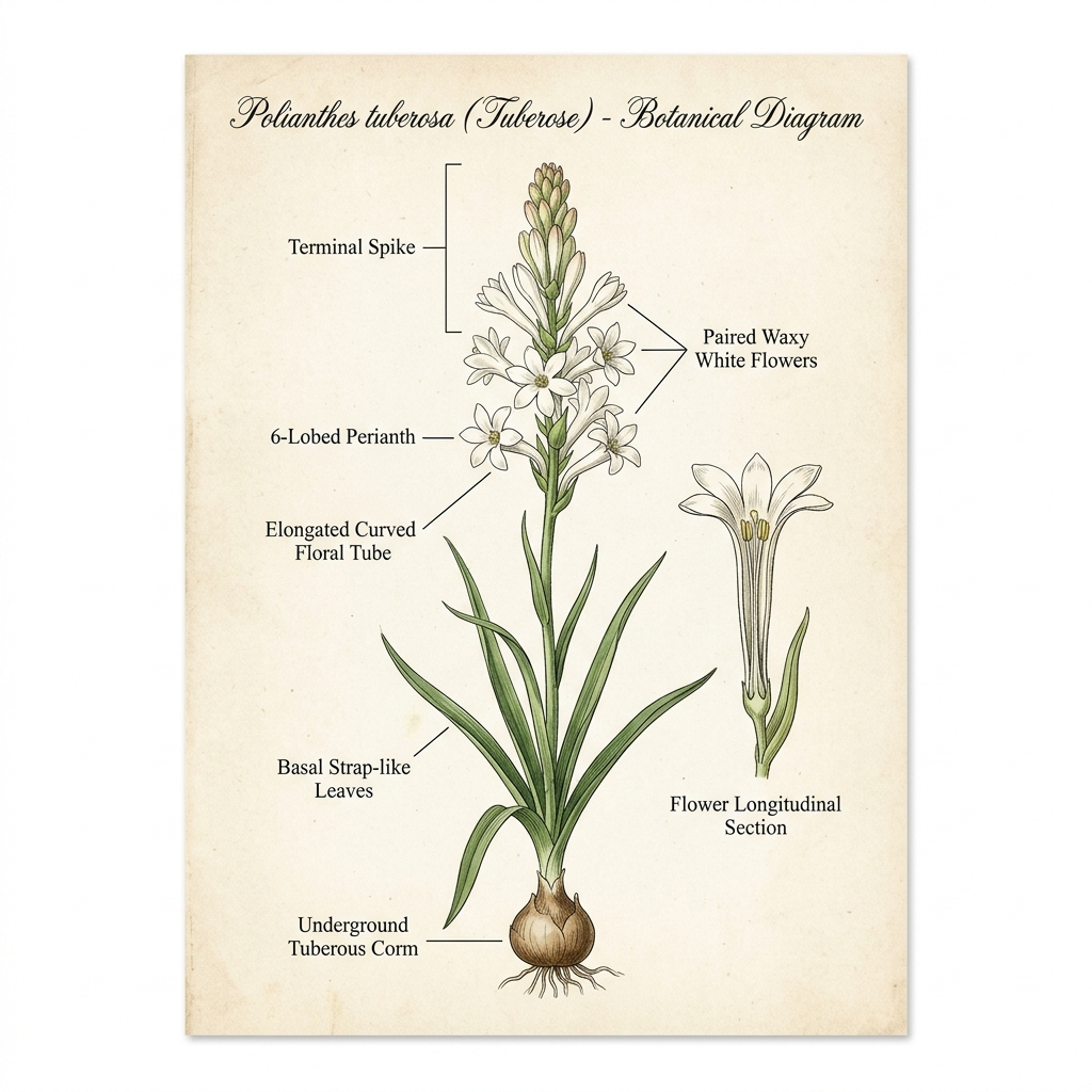 Tuberose Rajinigandha Identification Guide