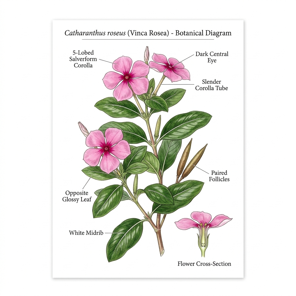 Vinca Rosea Identification Guide
