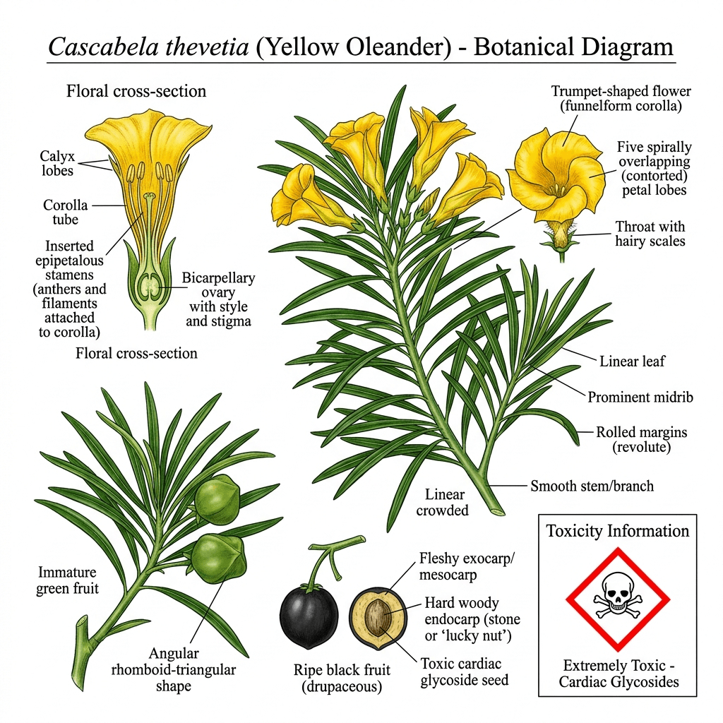 Yellow Oleander (Thevetia) Identification Guide